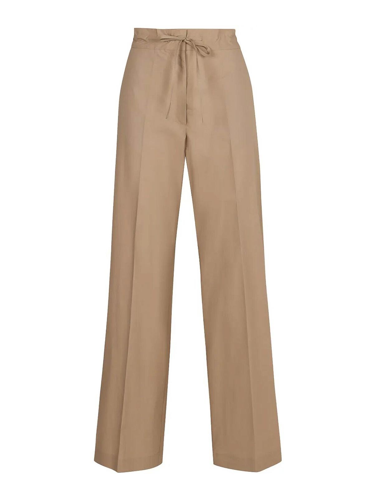 P.a.r.o.s.h Parosh Cotton Wide Leg Trousers In Brown