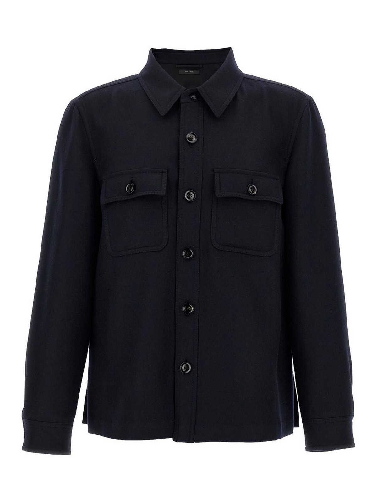 Tom Ford Button-up Cashmere Overshirt In Blue