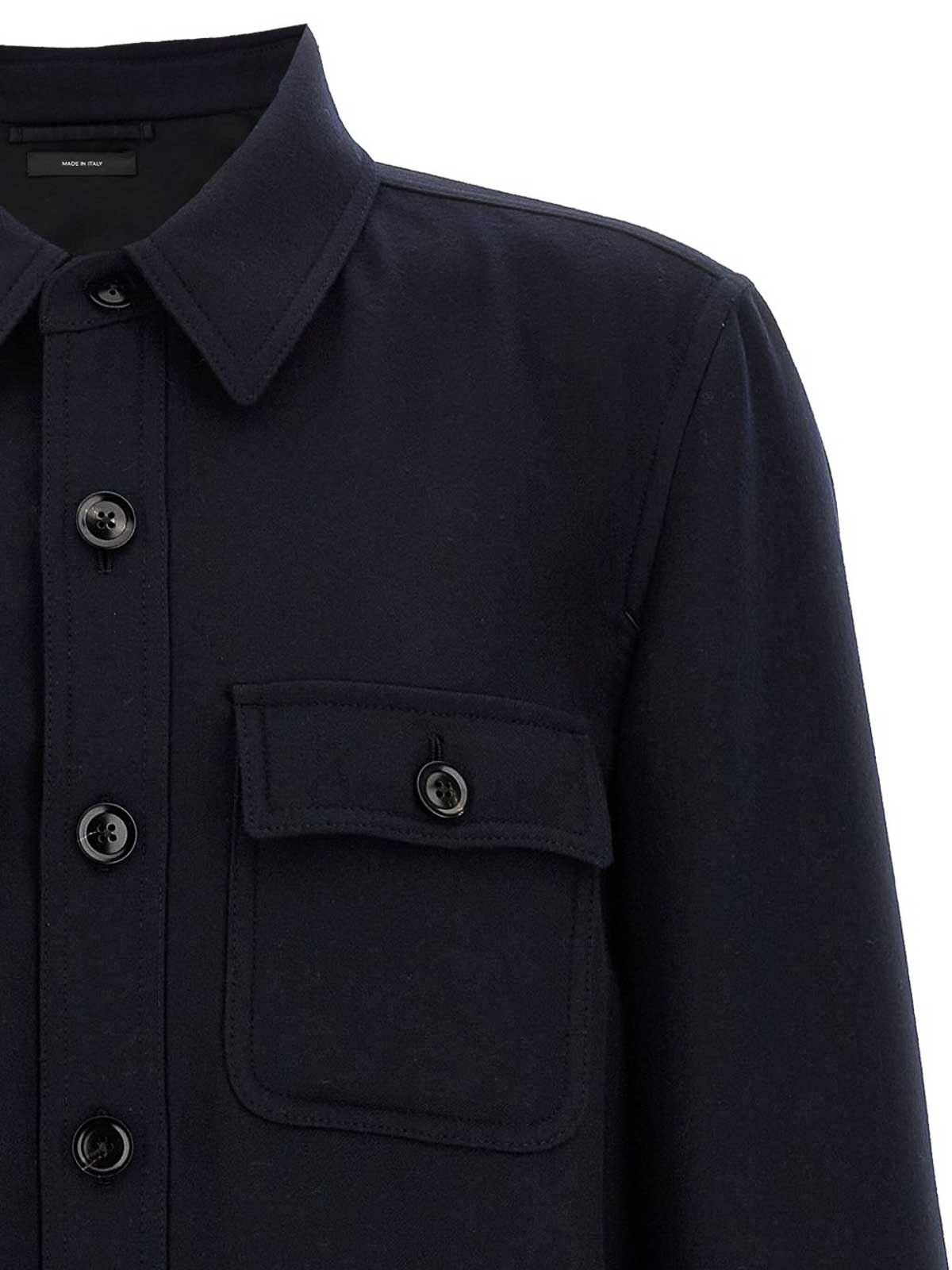 Tom Ford Button-up Cashmere Overshirt In Blue