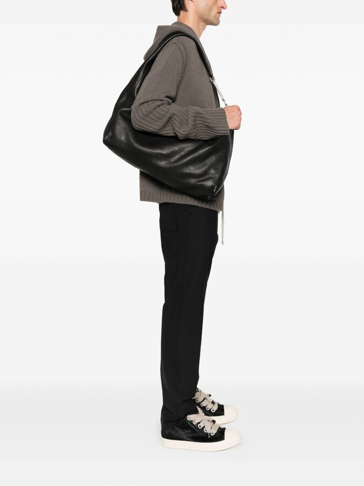 Rick Owens Concordians Cropped Gemini Bag In Black
