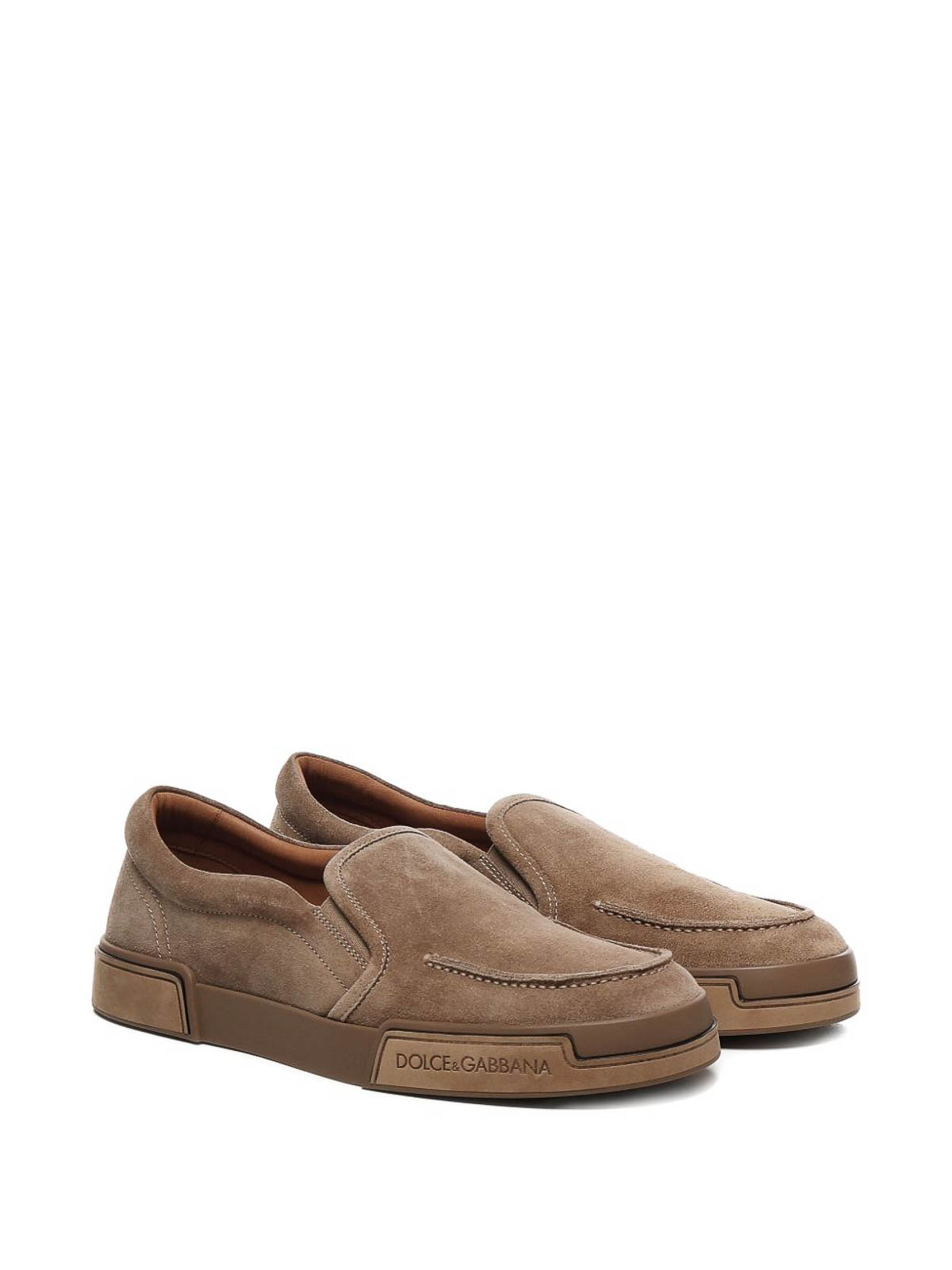 Dolce & Gabbana Portofino Yacht Slippers In Brown