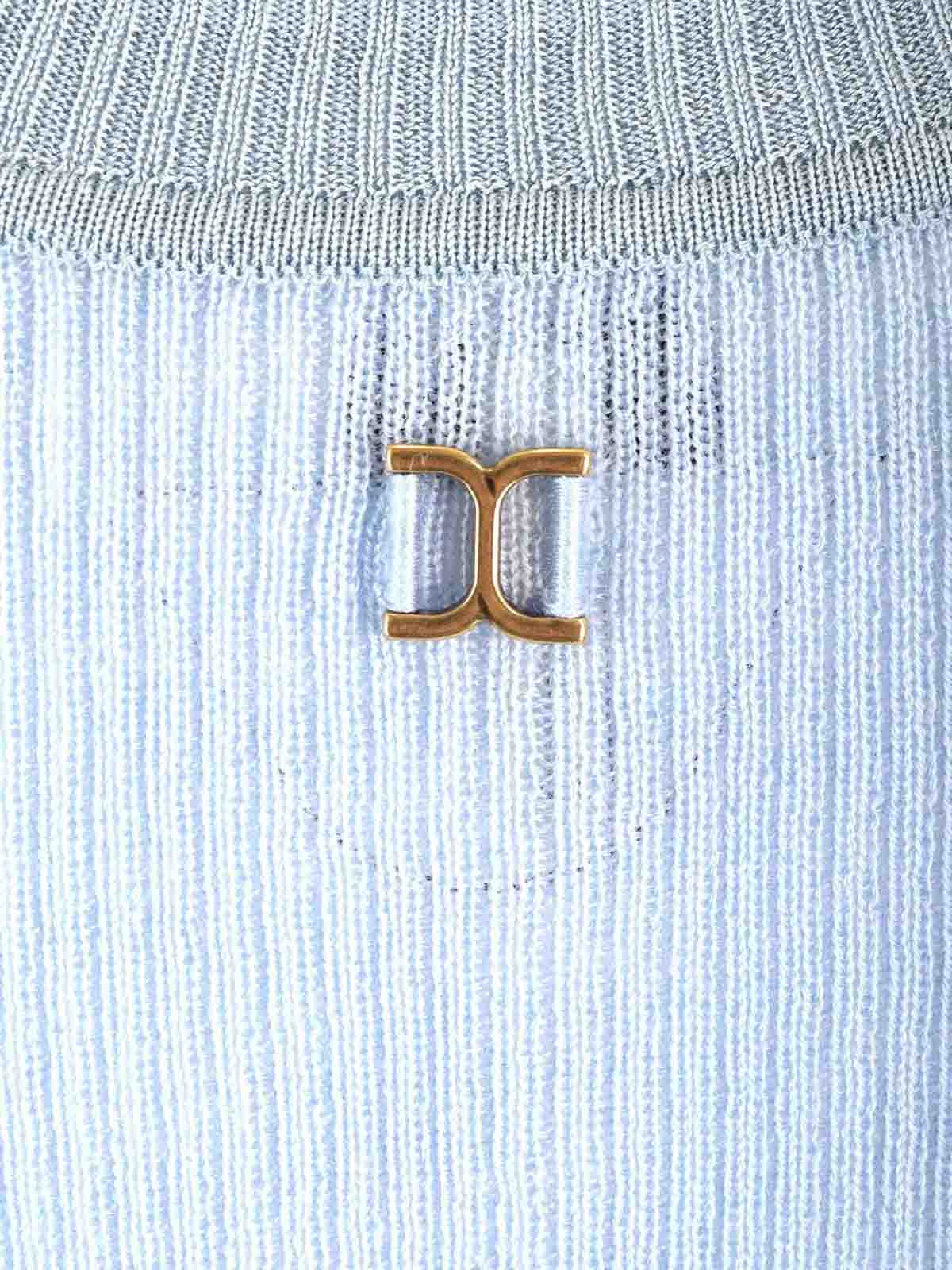 Chloé Ribbed Wool Tank Top In Blue
