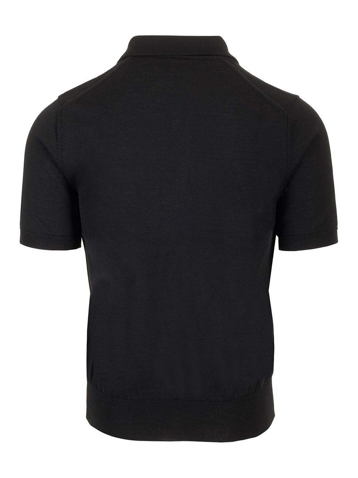 Comme Des Garçons Play Lapel Polo Shirt In Black