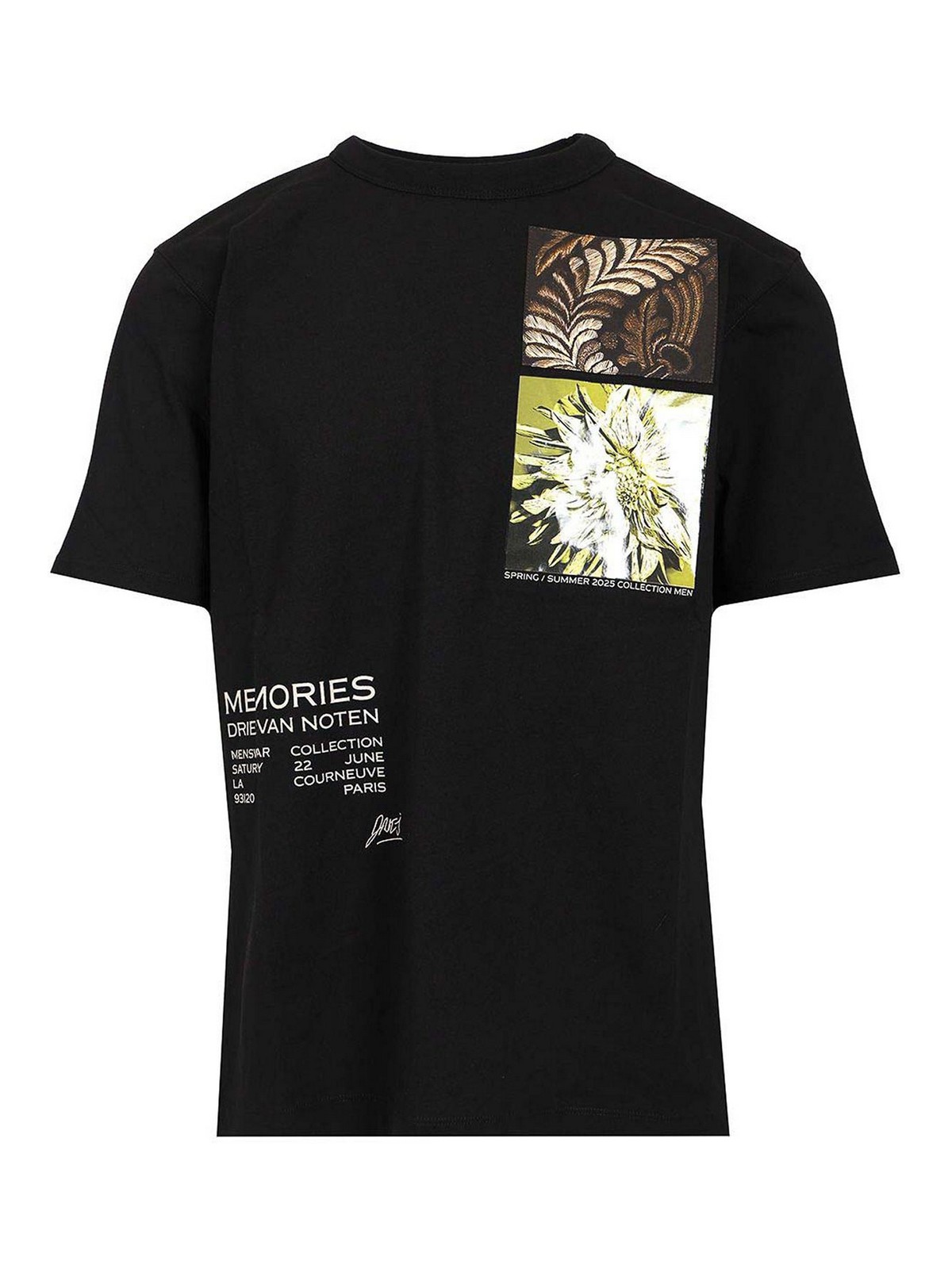 Dries Van Noten Crew Neck Graphic Print T-shirt In Black