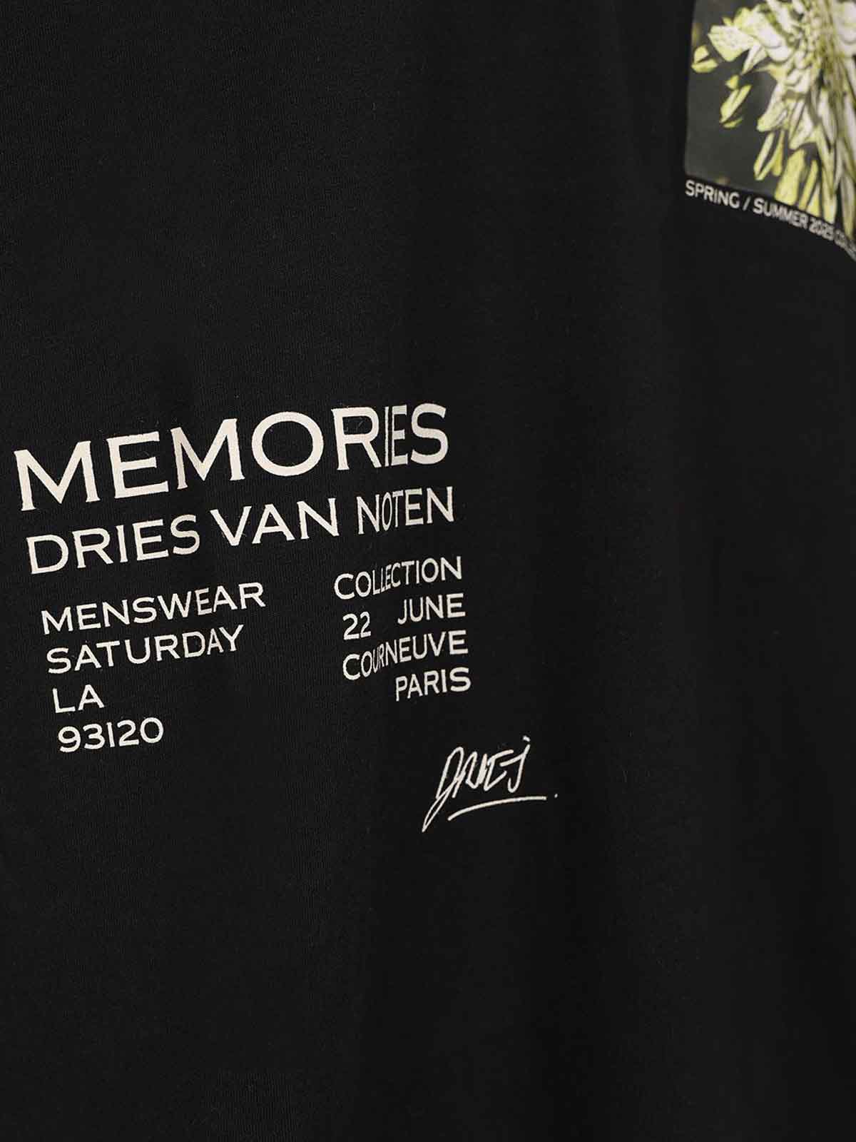 Dries Van Noten Crew Neck Graphic Print T-shirt In Black