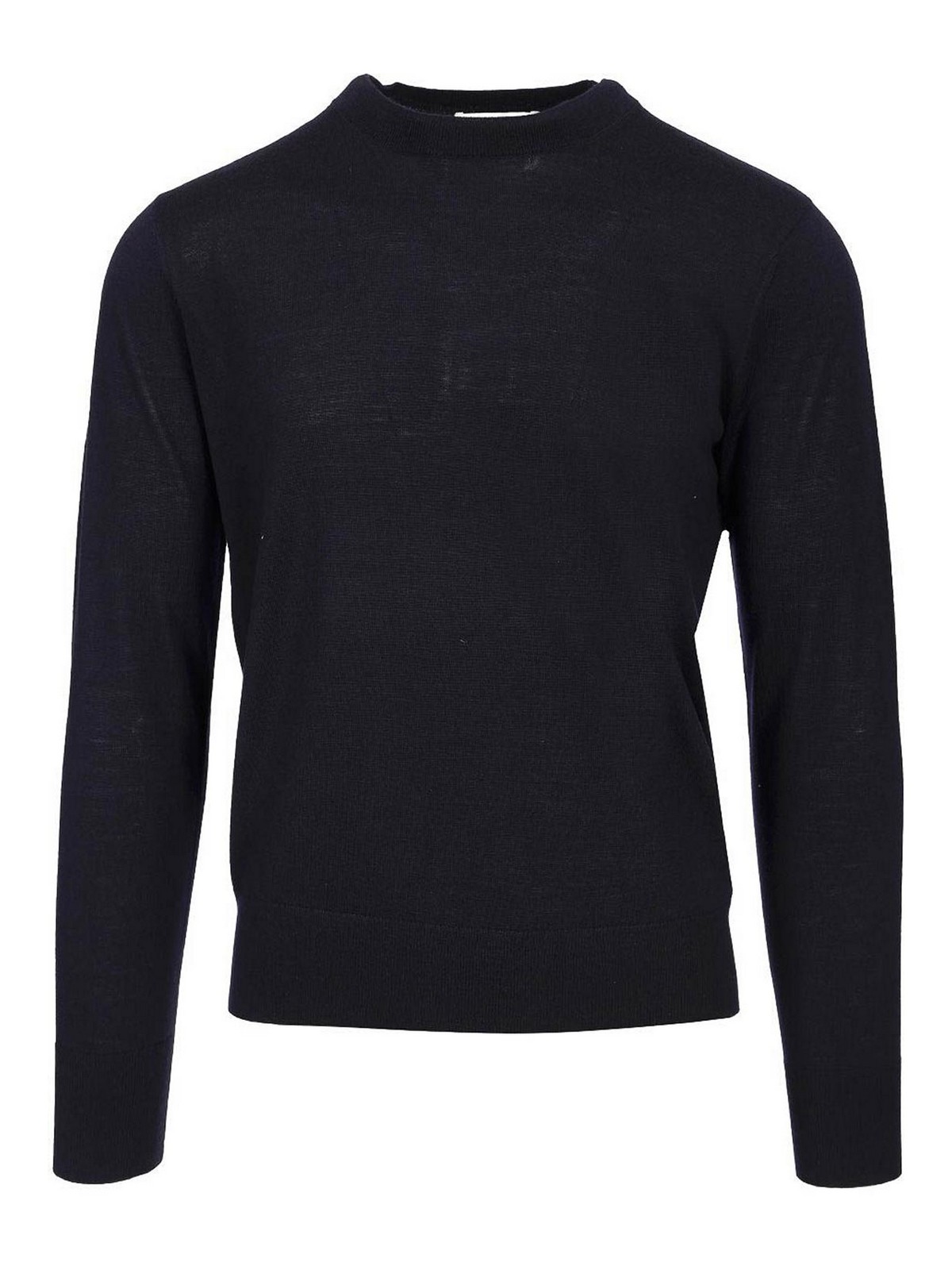 Dries Van Noten Merino Wool Sweater Knitwear Blue In Black