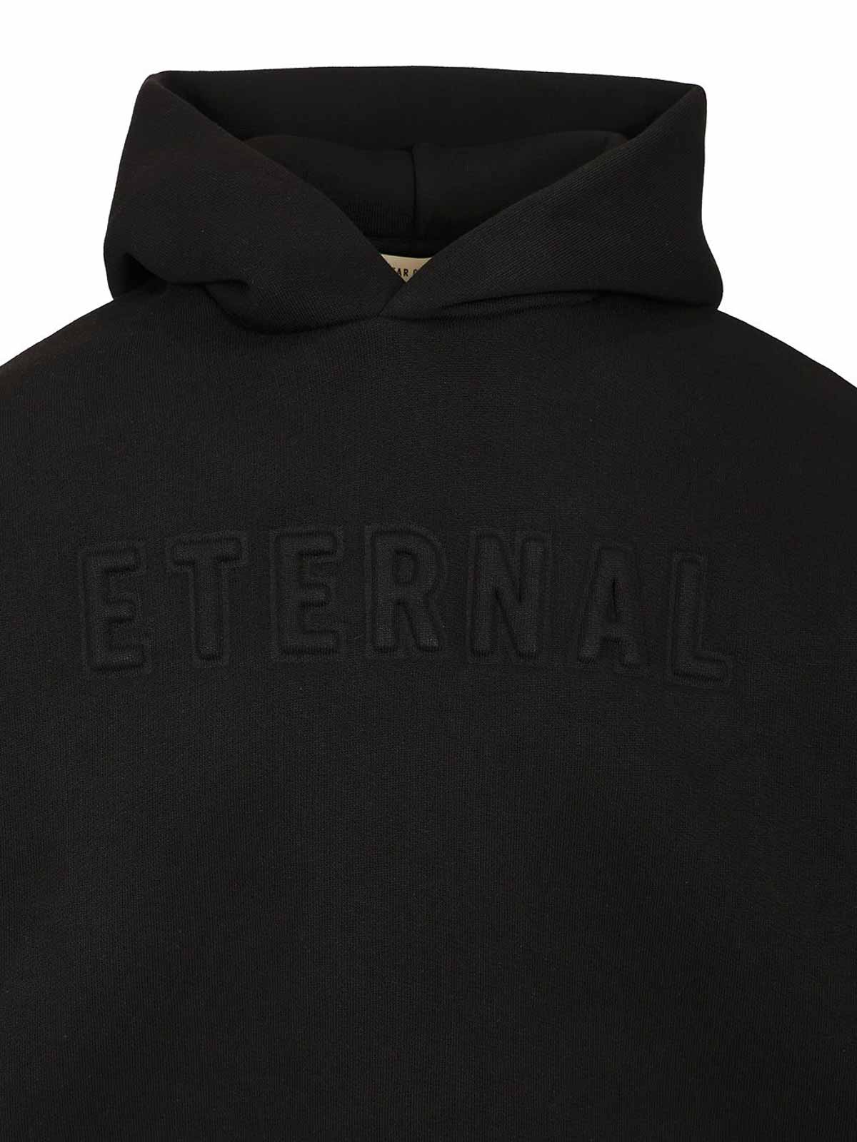 Fear Of God Logo Embossed Hoodie In Black