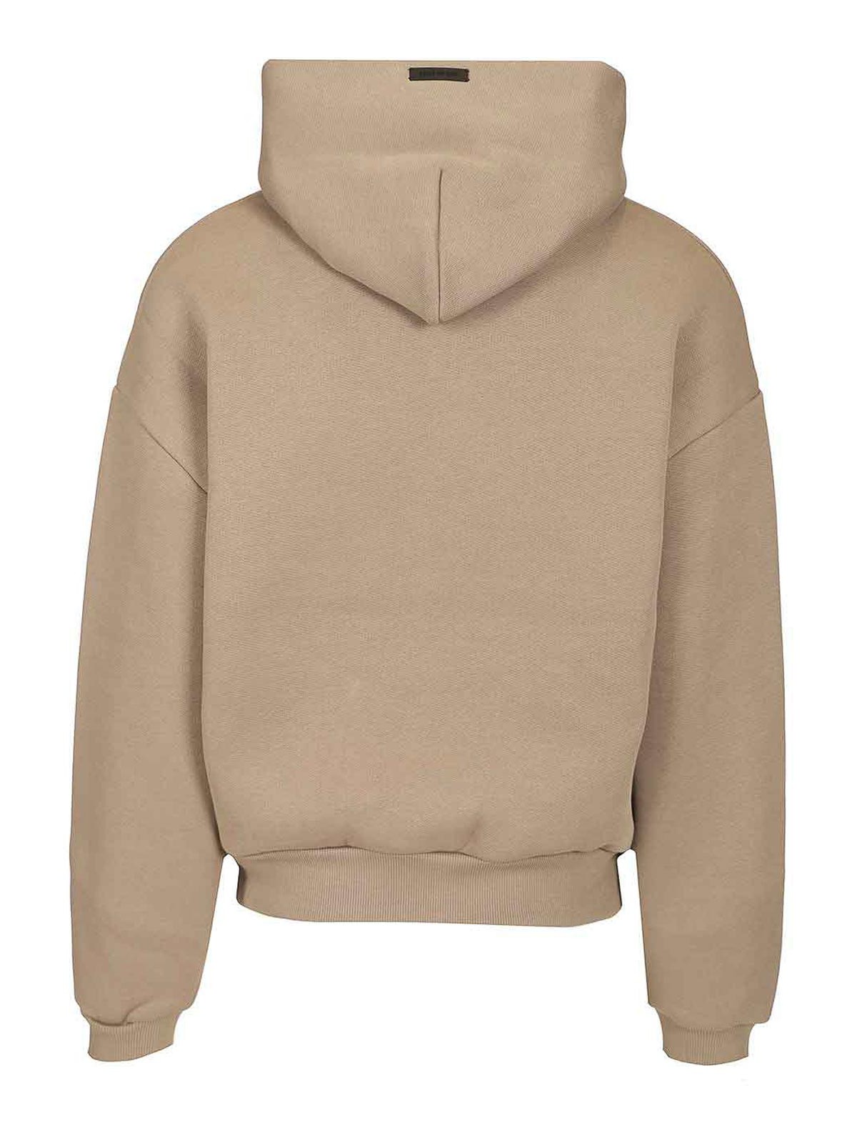Fear Of God Hooded Cotton Blend Sweatshirt In Brown