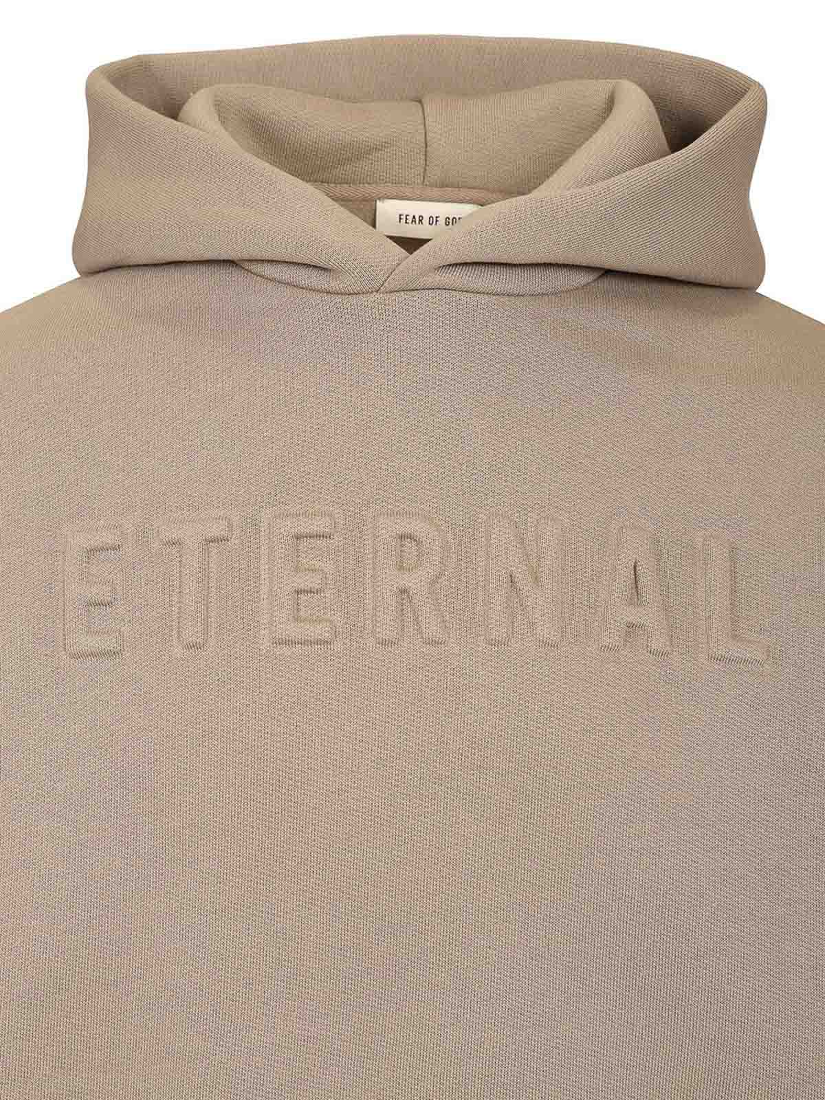 Fear Of God Hooded Cotton Blend Sweatshirt In Brown