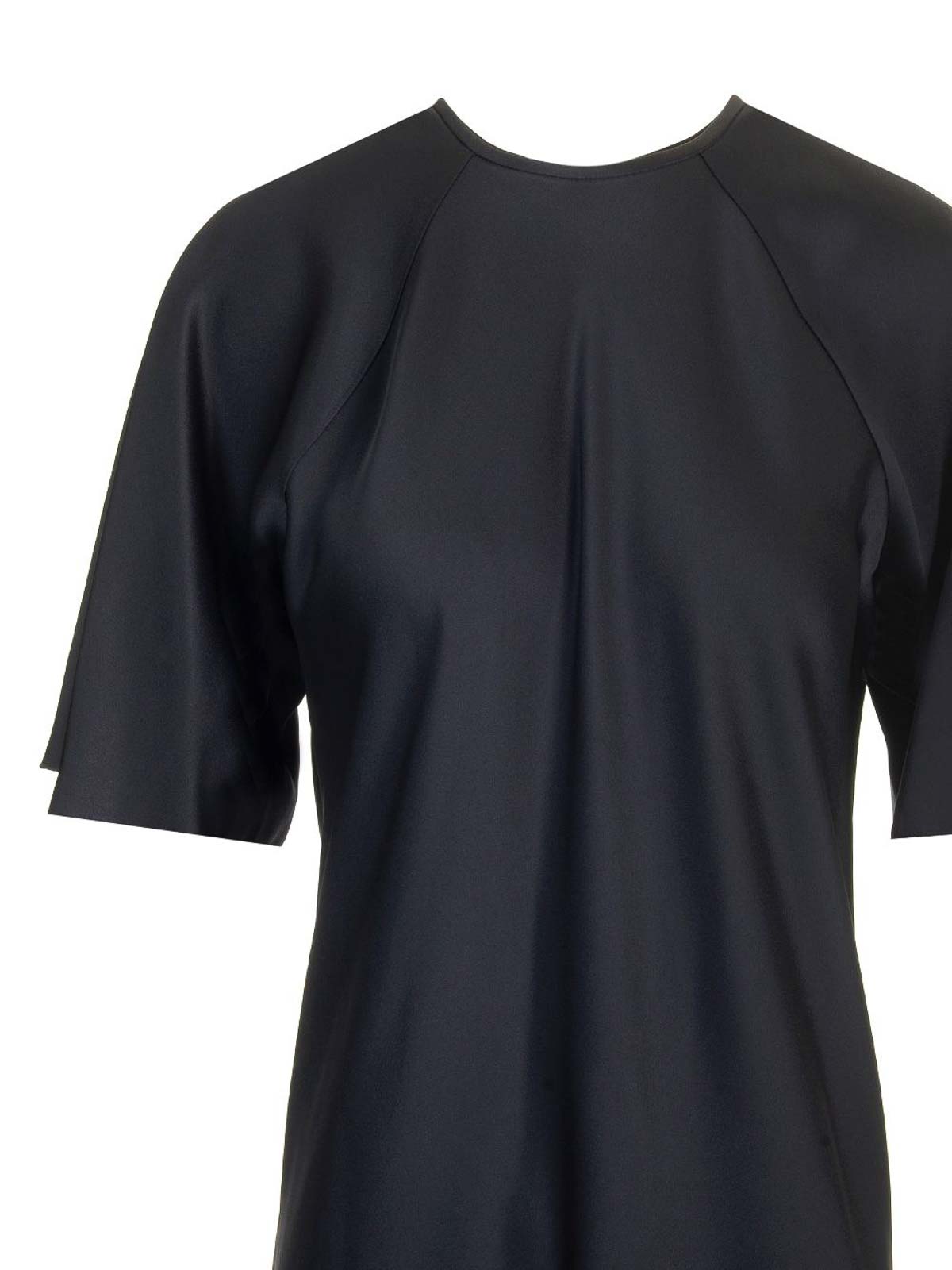 Forte Forte Blue Half-sleeve Dress In Black