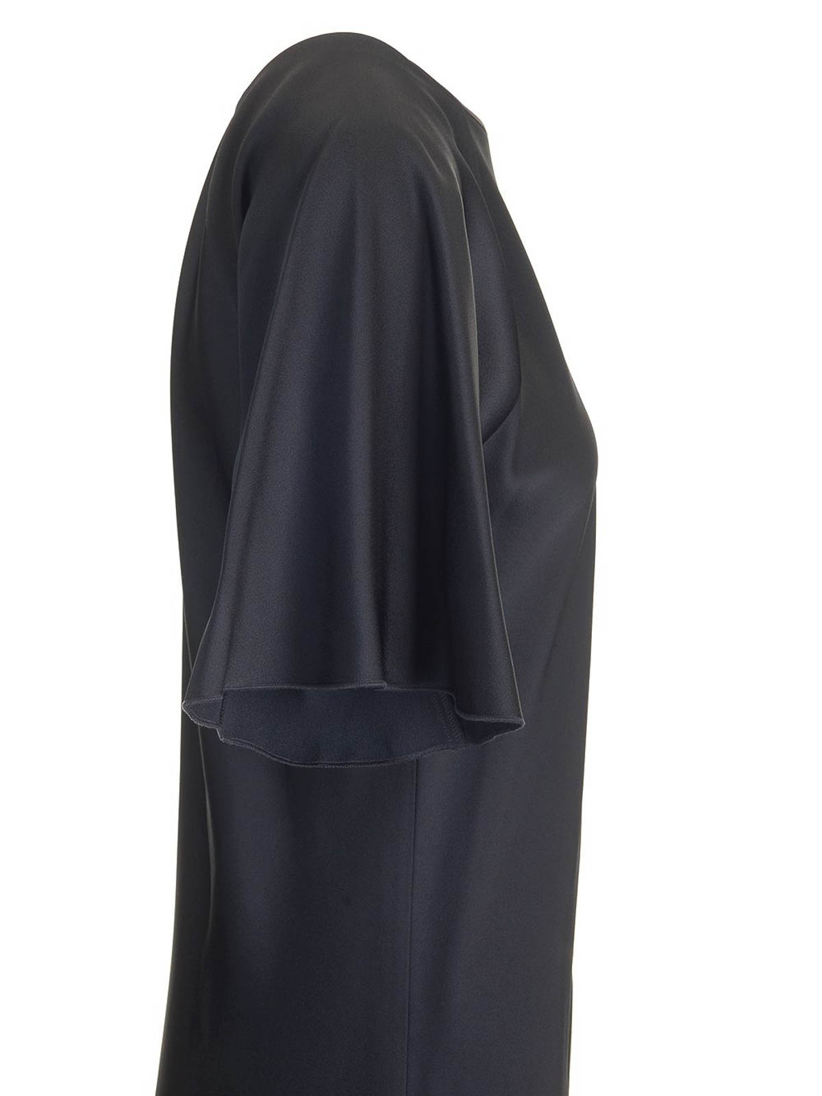 Forte Forte Blue Half-sleeve Dress In Black