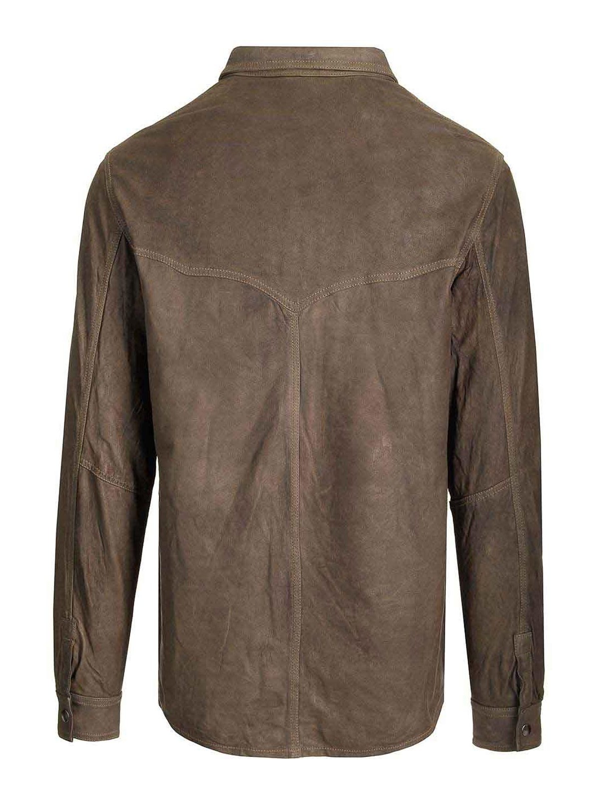 Giorgio Brato Long-sleeve Suede Overshirt In Brown