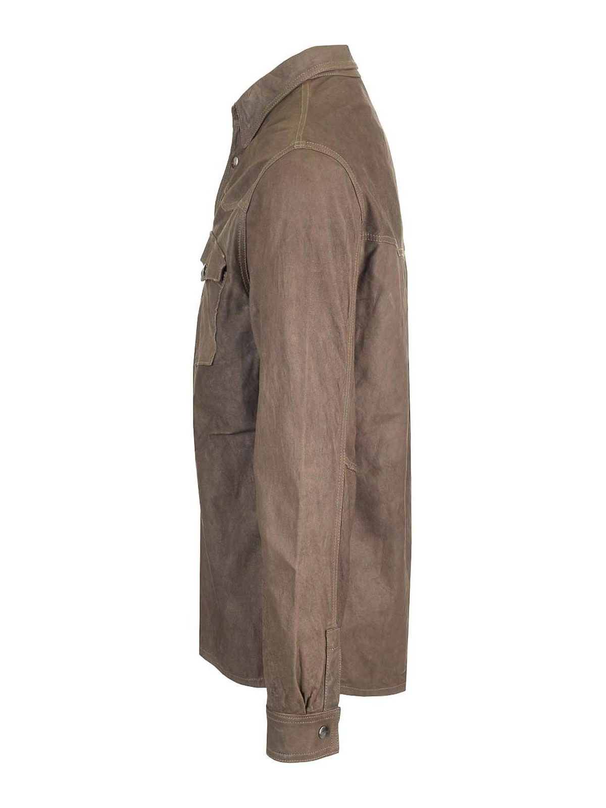 Giorgio Brato Long-sleeve Suede Overshirt In Brown