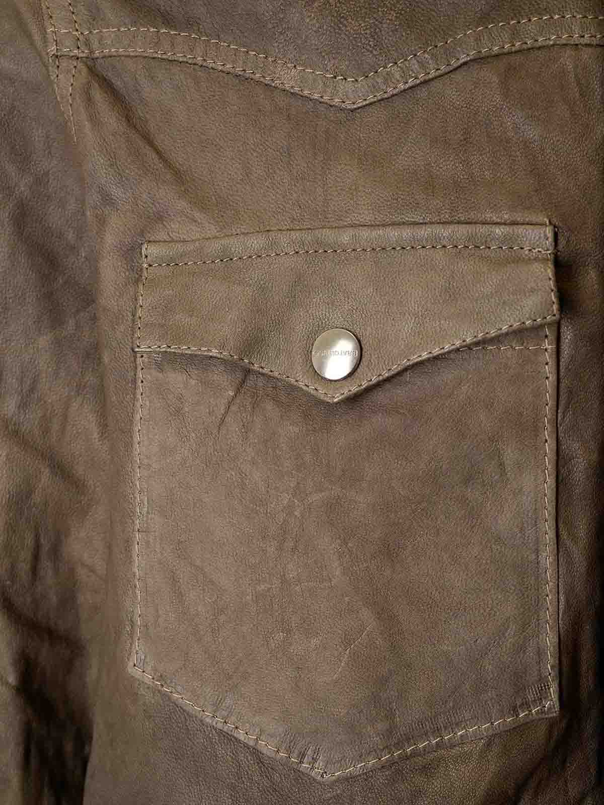 Giorgio Brato Long-sleeve Suede Overshirt In Brown
