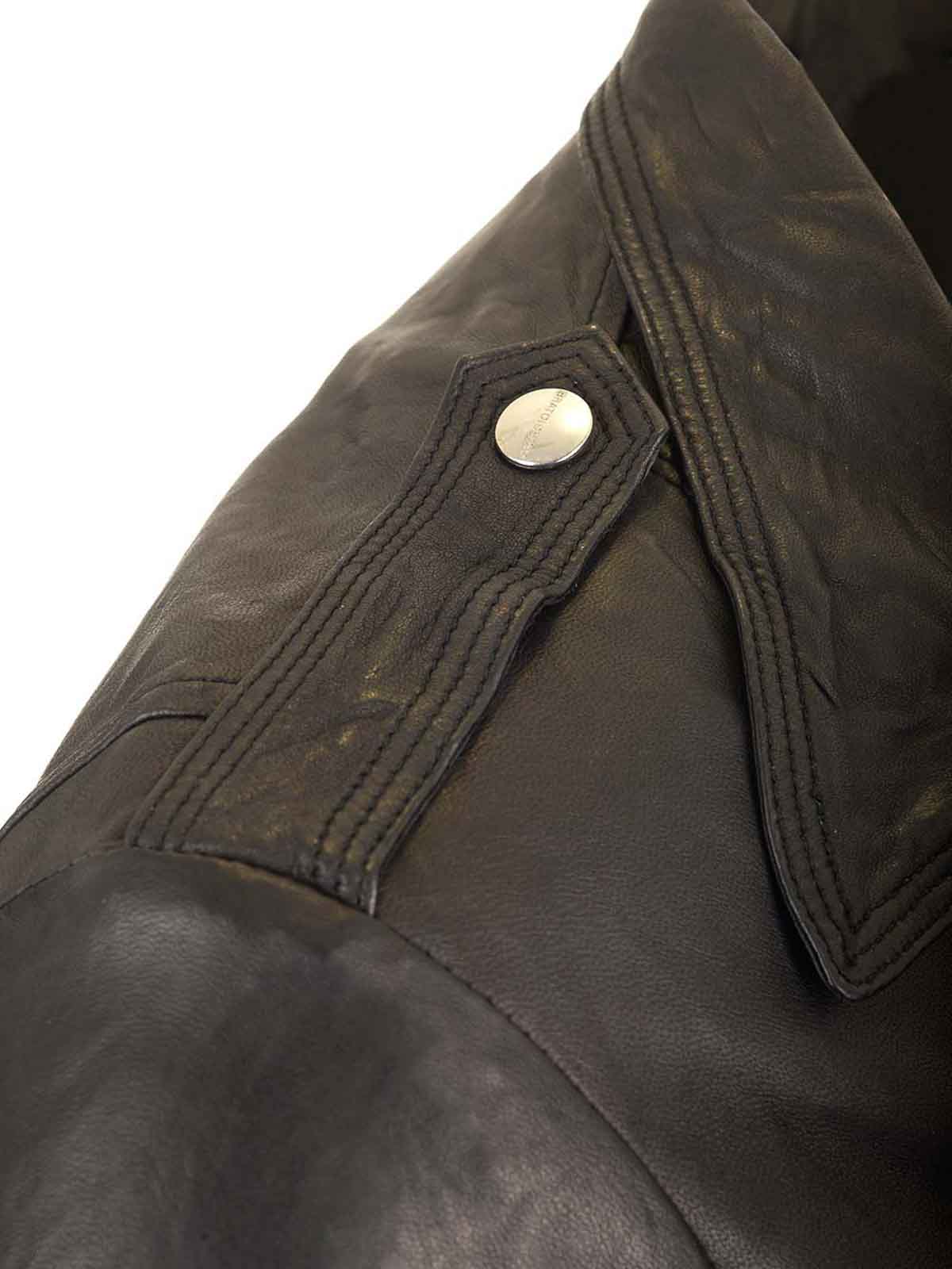 Giorgio Brato Lamb Leather Biker Jacket In Black