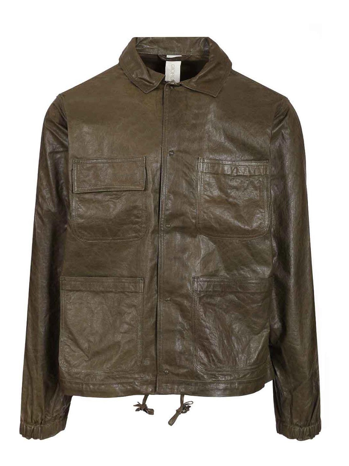 Giorgio Brato Washed Leather Field Jacket In Green