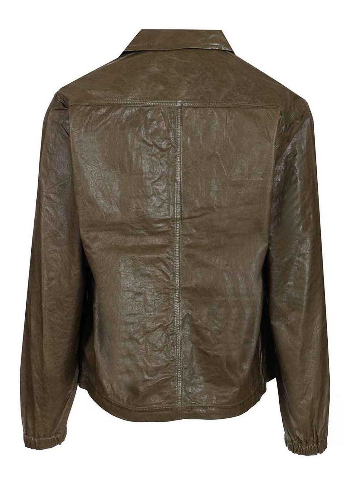 Giorgio Brato Washed Leather Field Jacket In Green