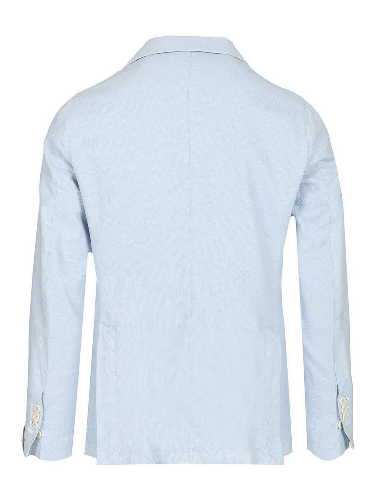 Guarinucci Cotton Linen Blazer Jackets Light Blue In Blue