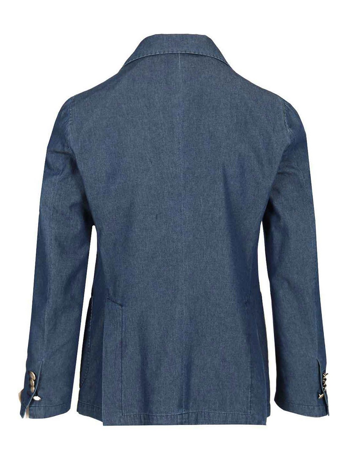Guarinucci Double-breasted Blazer In Washed Denim Jackets Blue In Blue