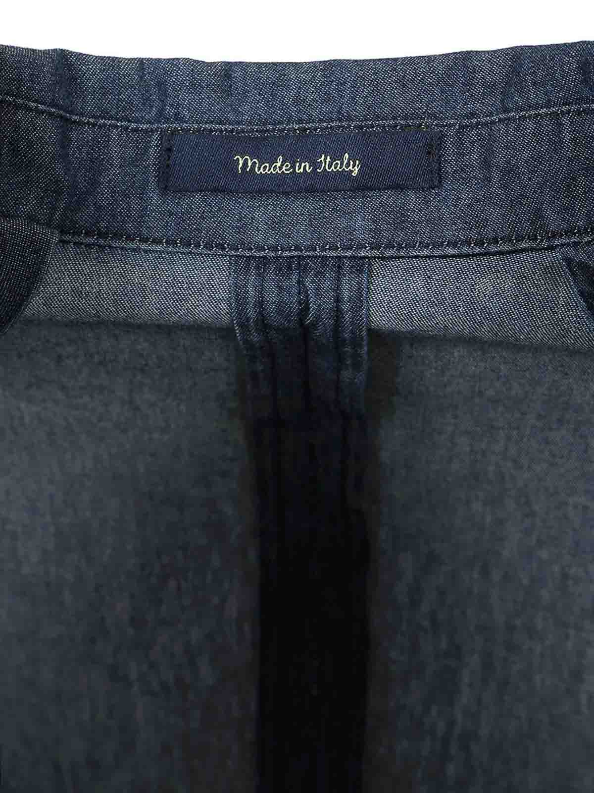 Guarinucci Double-breasted Blazer In Washed Denim Jackets Blue In Blue