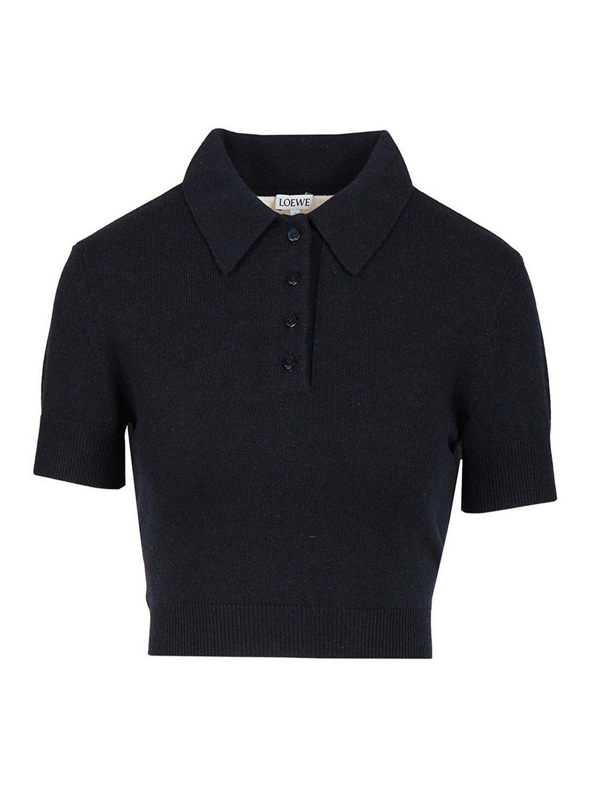 Loewe Wool And Cashmere Polo Shirt In Black