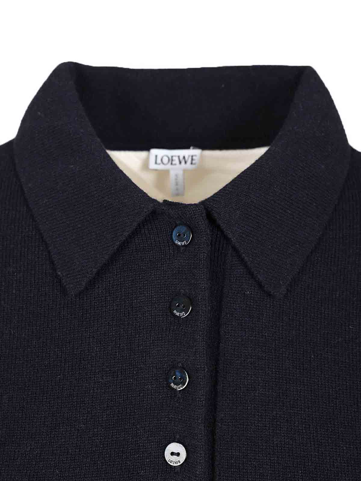 Loewe Wool And Cashmere Polo Shirt In Black