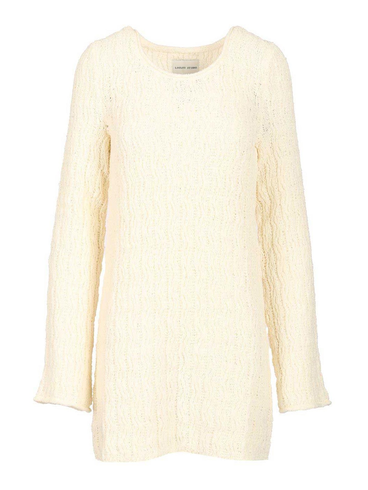 Loulou Studio Cotton Mini Dress In Neutral