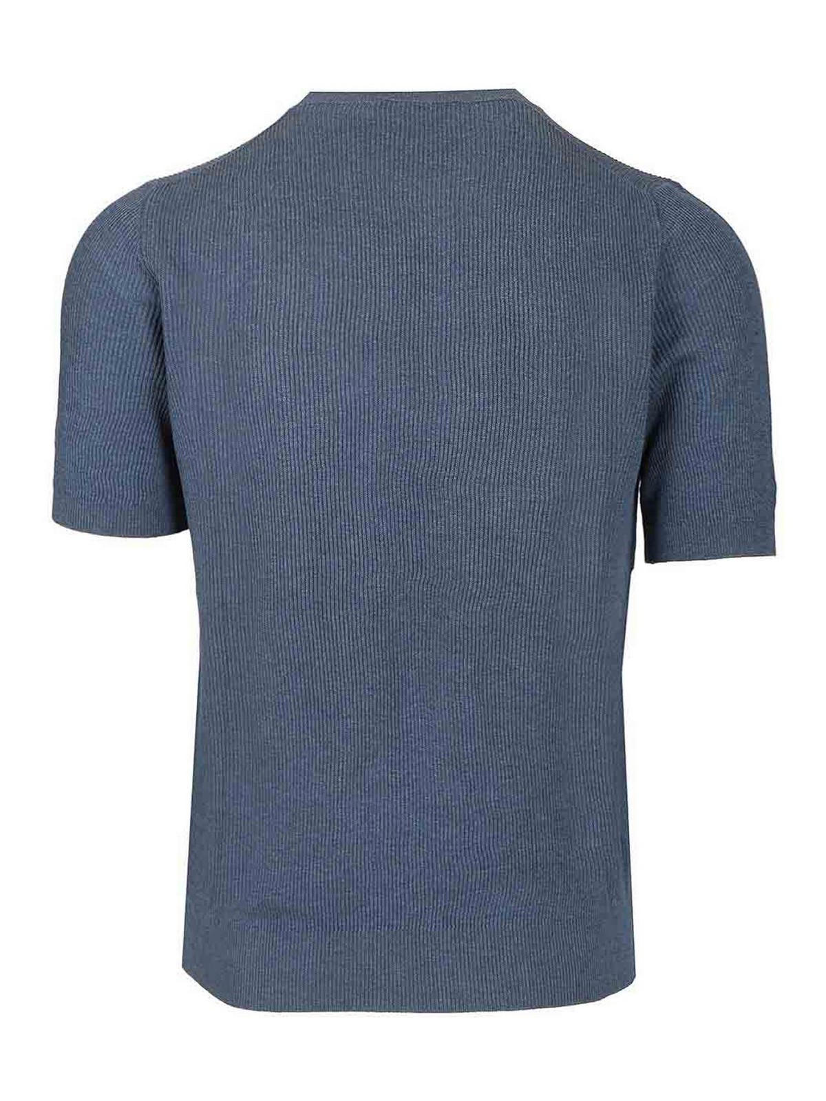 Mauro Ottaviani Ribbed T-shirt In Blue