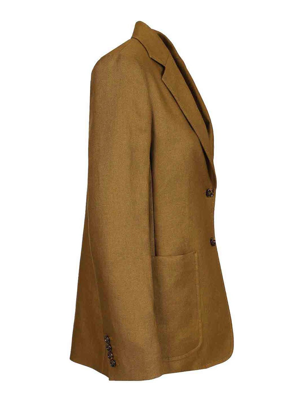 Max Mara Linen Blazer In Gold