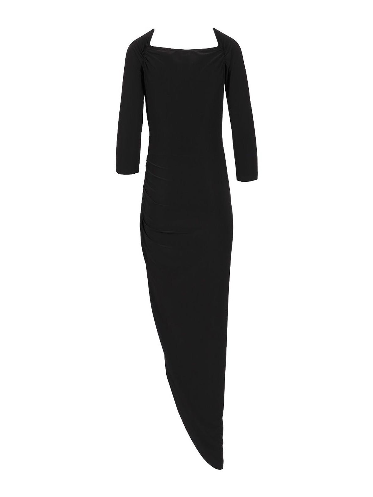 Norma Kamali Dress With Side Drape In Black