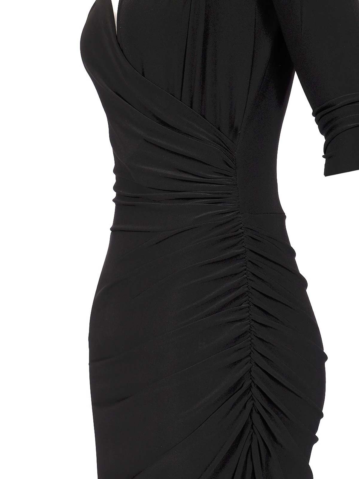 Norma Kamali Dress With Side Drape In Black