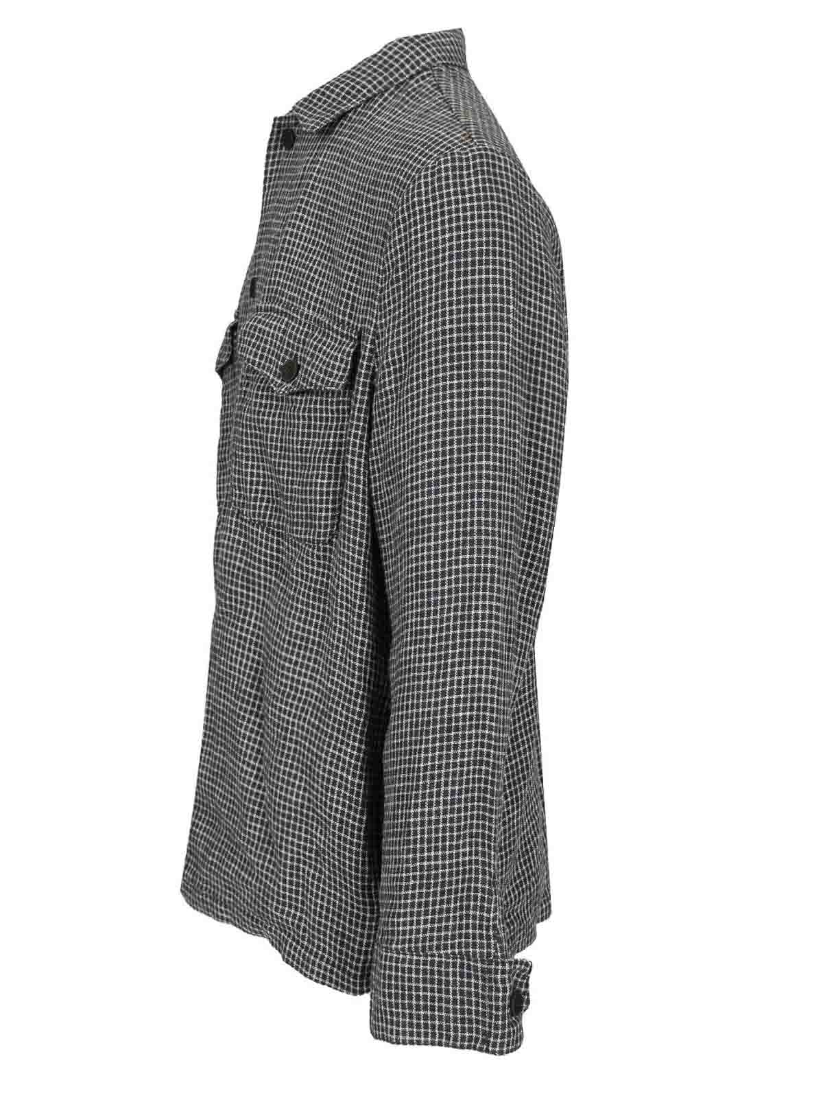 Original Vintage Style Overshirt Tasche Toppa Tela In Multi