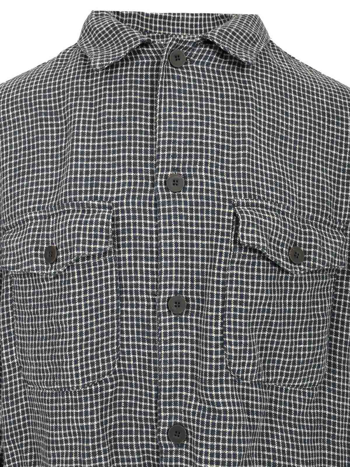 Original Vintage Style Overshirt Tasche Toppa Tela In Multi