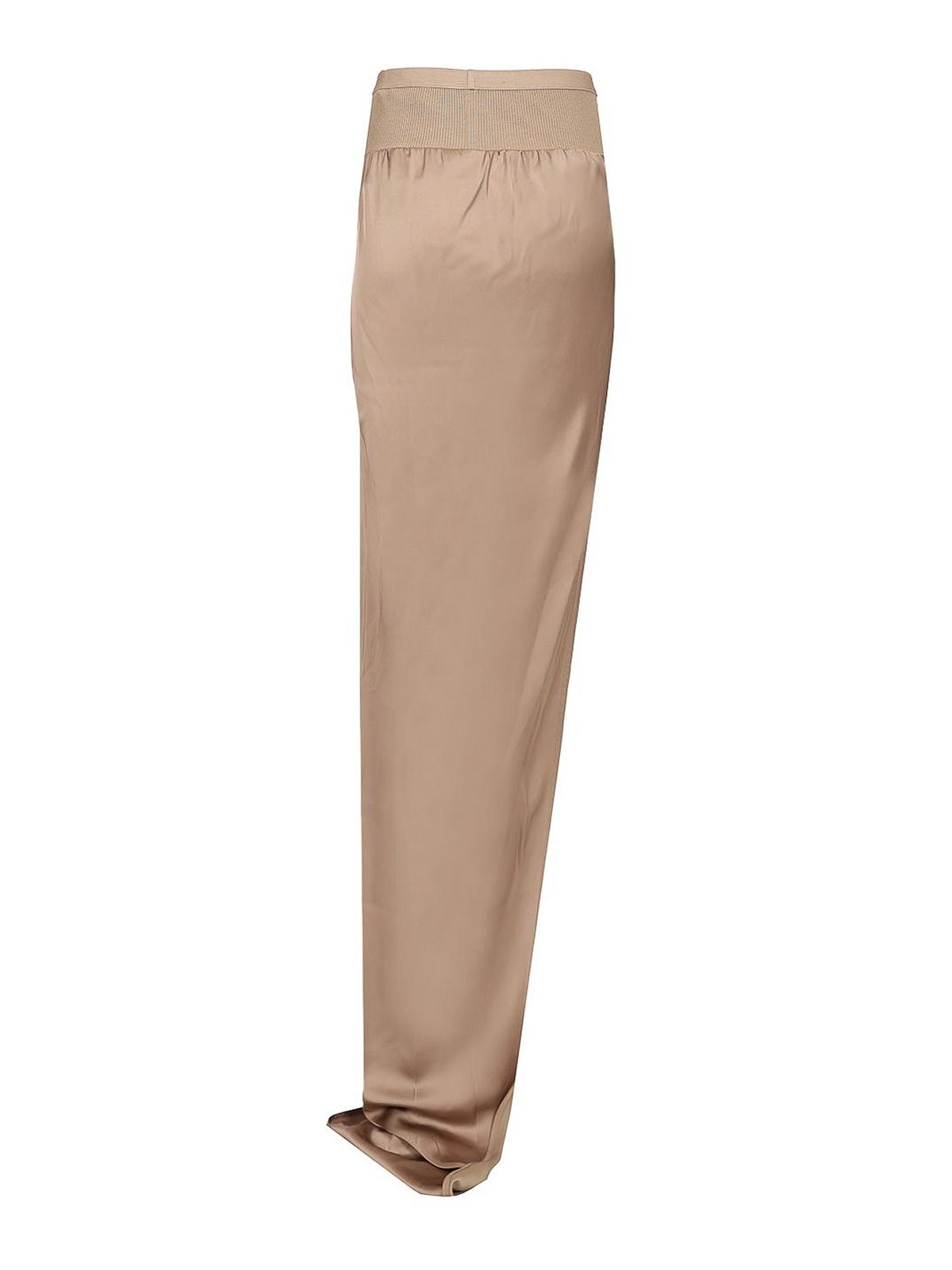 Rick Owens Side Slit Long Skirt Jackets Beige In Neutral