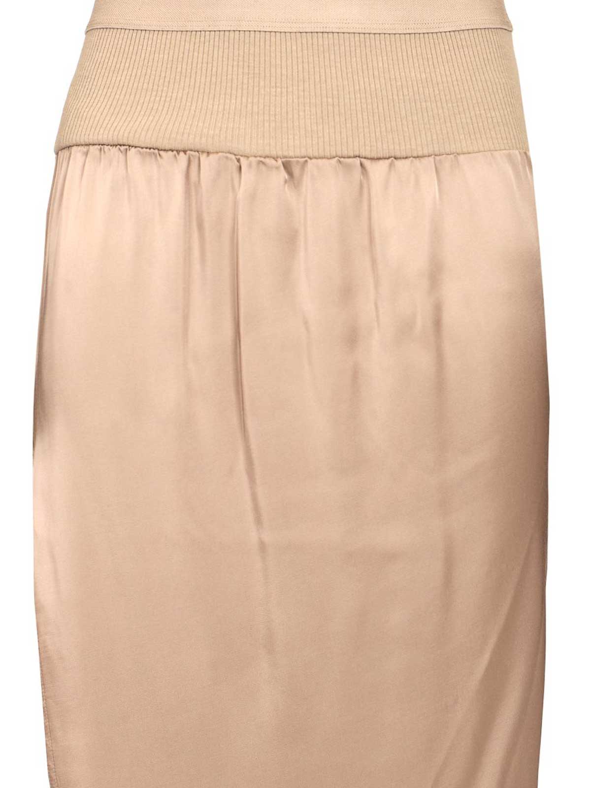 Rick Owens Side Slit Long Skirt Jackets Beige In Neutral