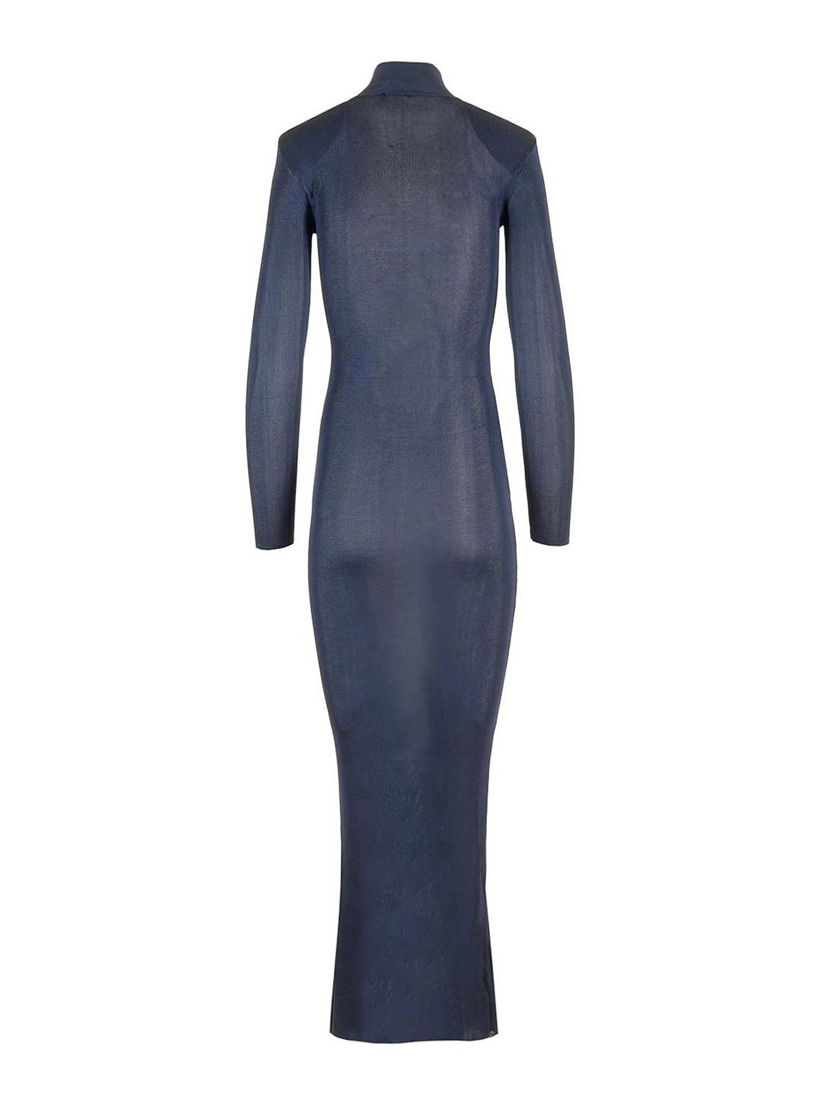 Self-portrait Viscose Knit Fitted Dress In Blue