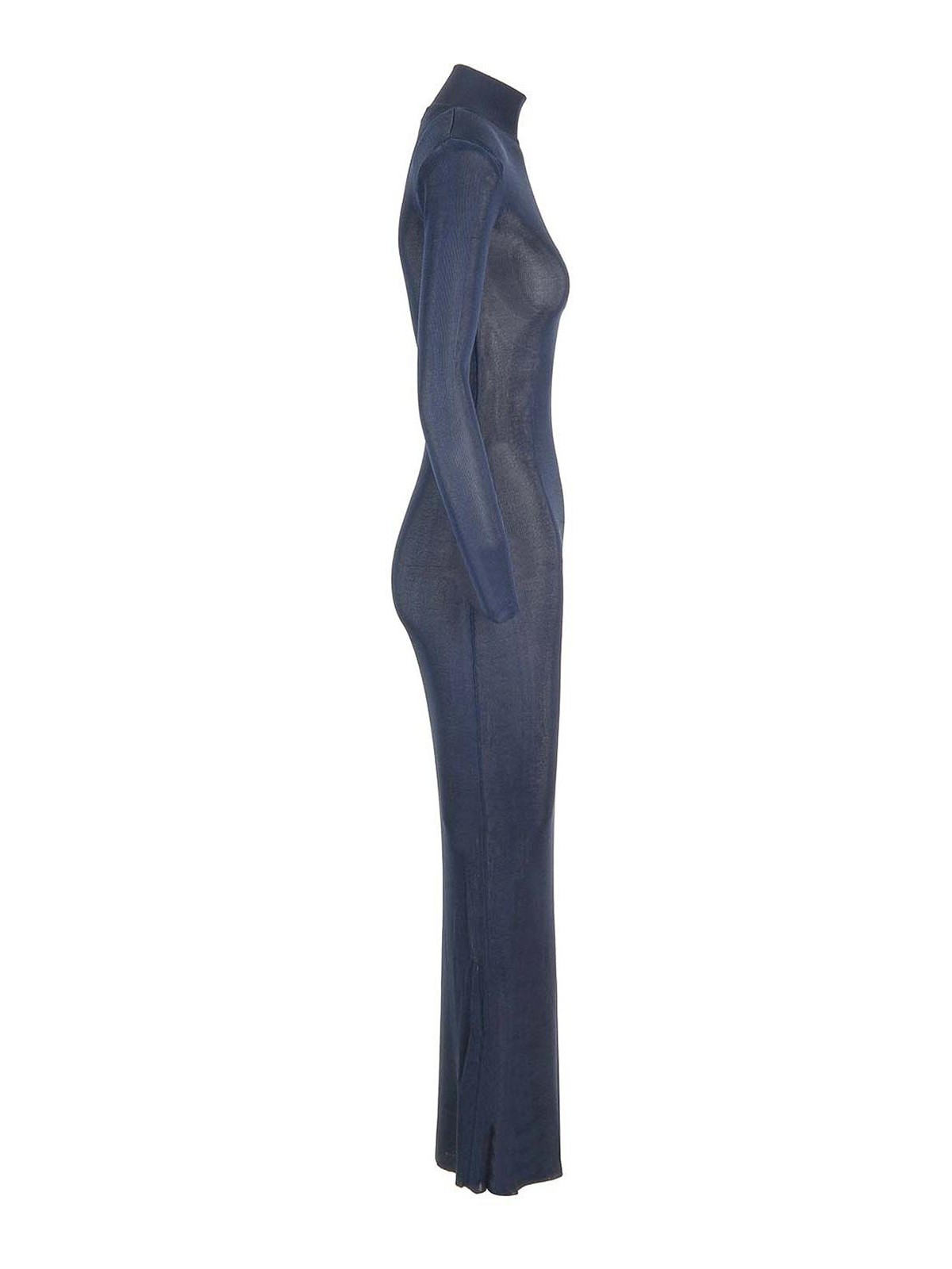 Self-portrait Viscose Knit Fitted Dress In Blue