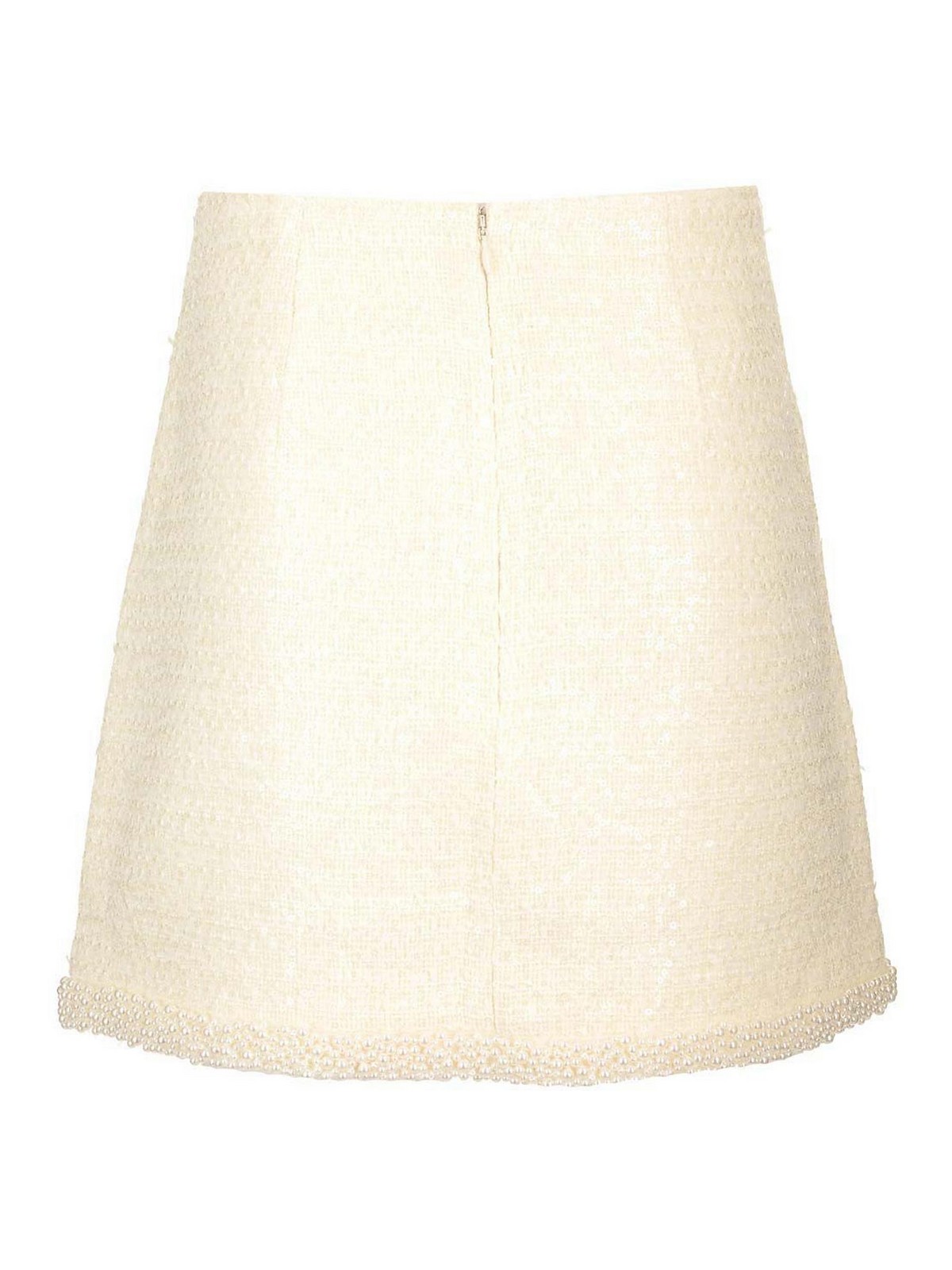 Self-portrait Boucle Mini Skirt In Neutral