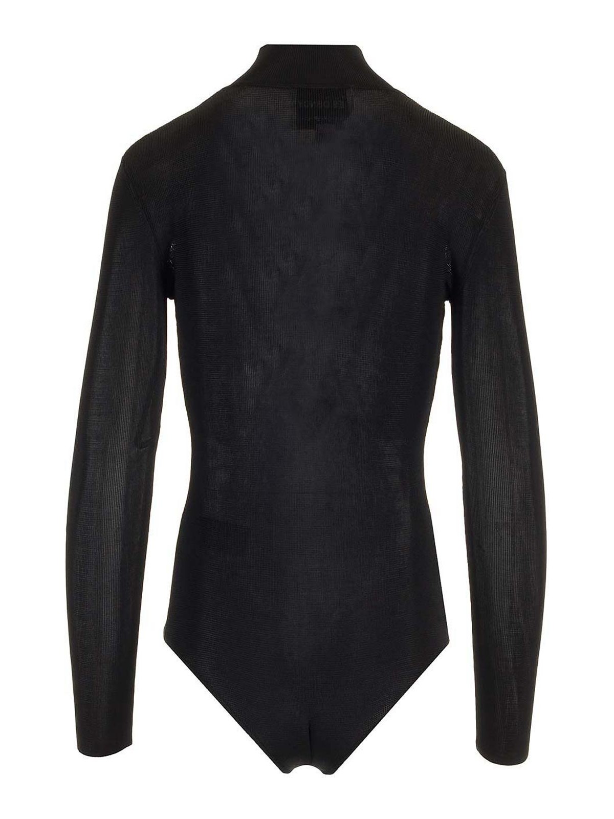 Self-portrait Knitted Bodysuit In Black