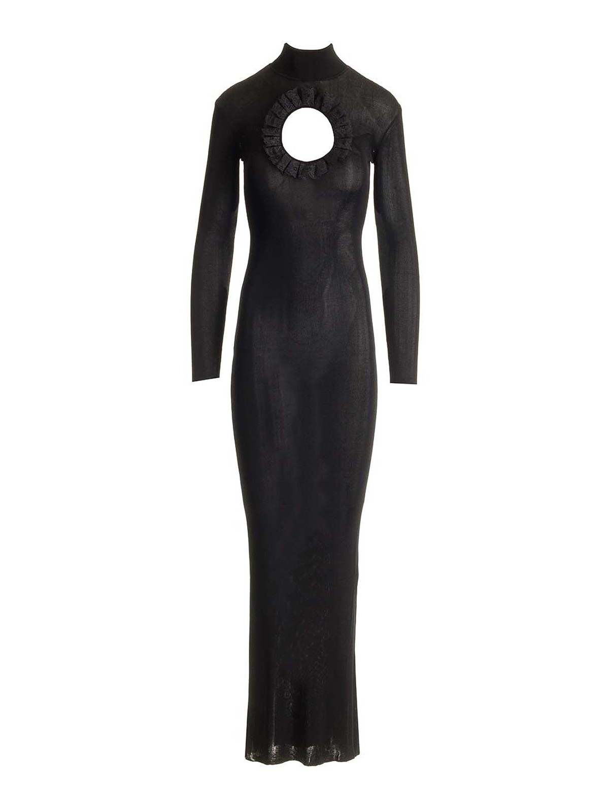 Self-portrait Knitted Maxi Dress In Black