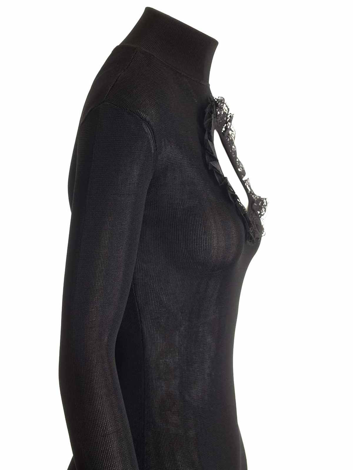 Self-portrait Knitted Maxi Dress In Black