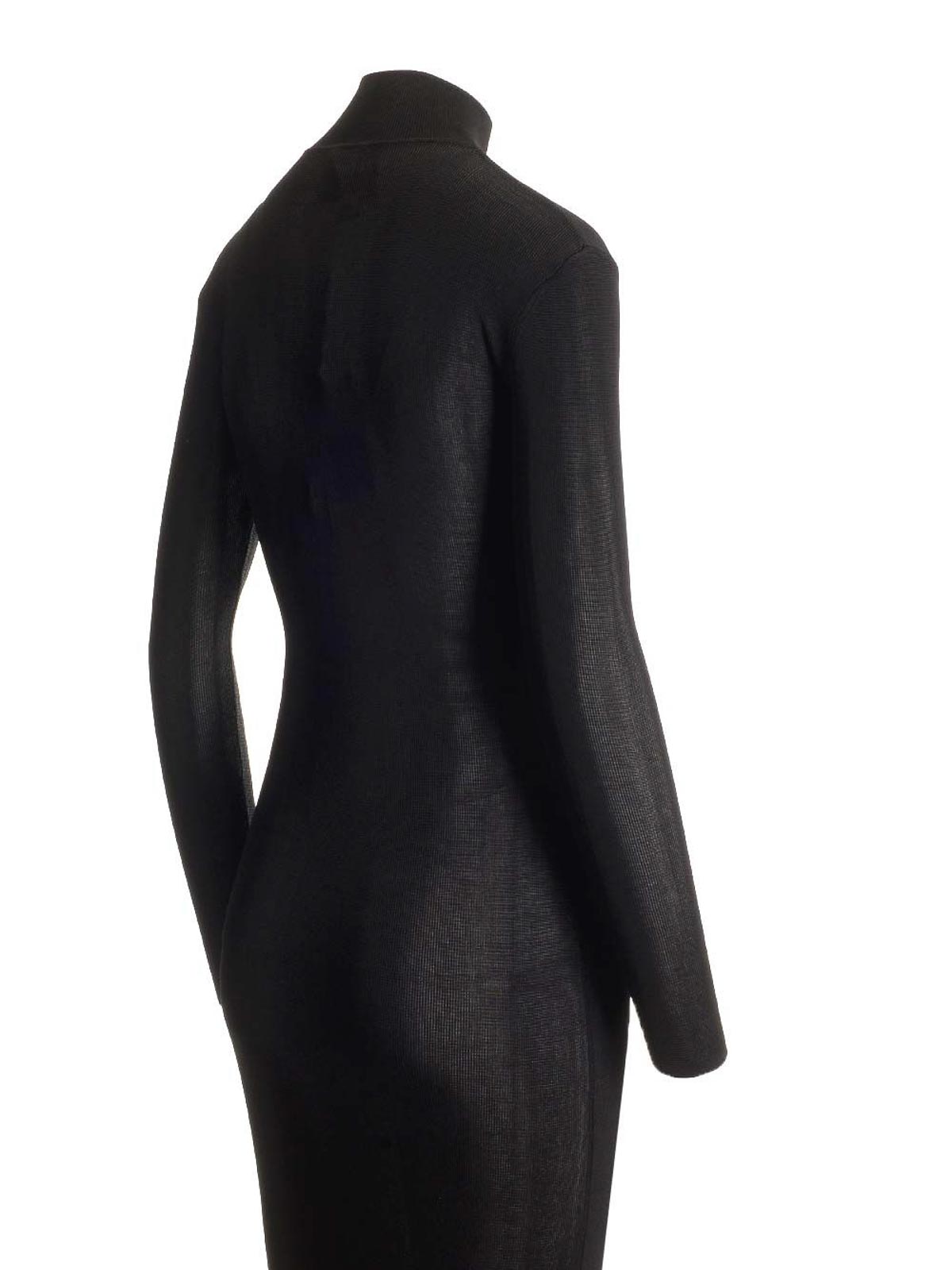 Self-portrait Knitted Maxi Dress In Black