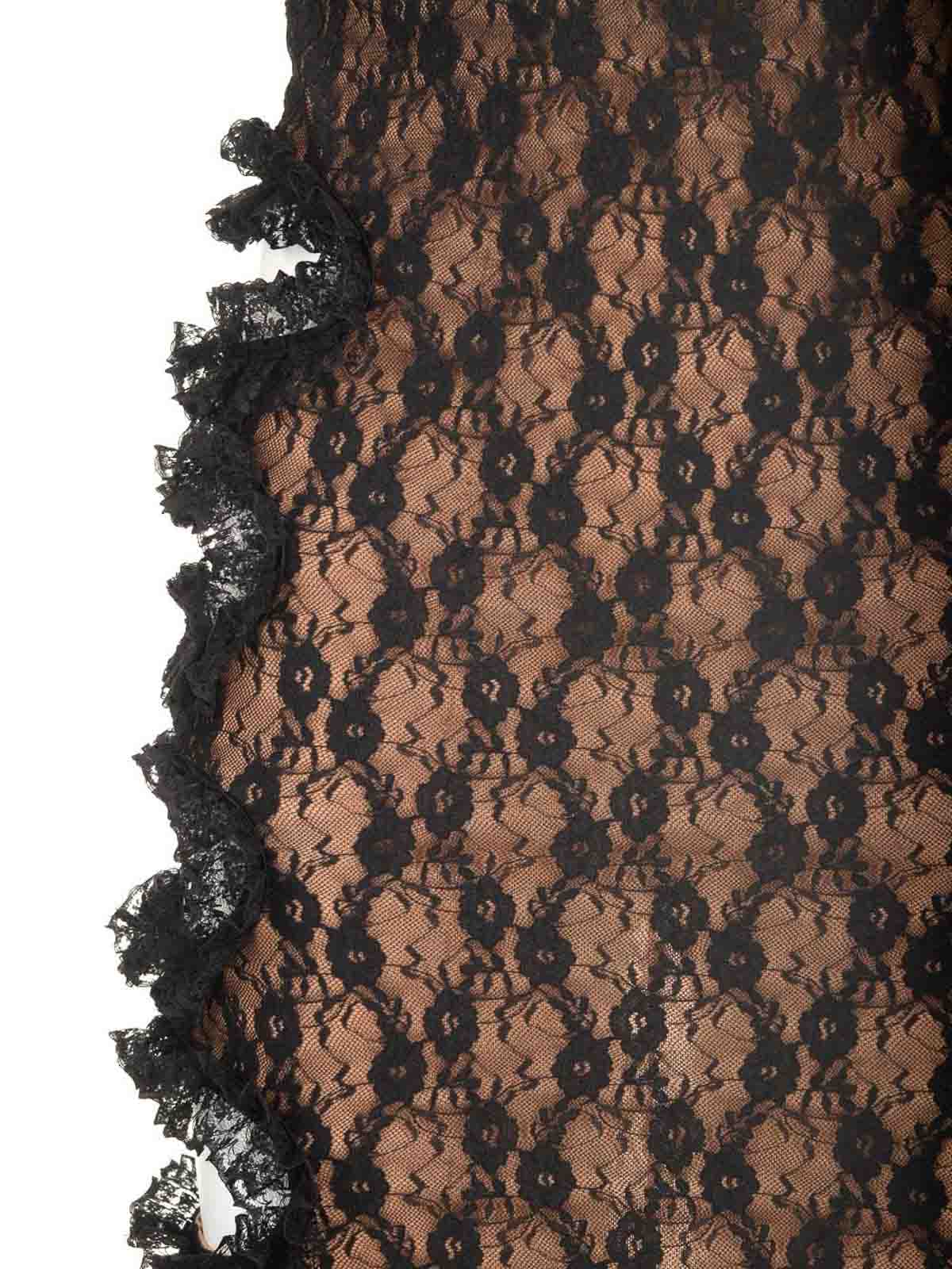 Self-portrait Lace Cut Out Midi Skirt In Brown