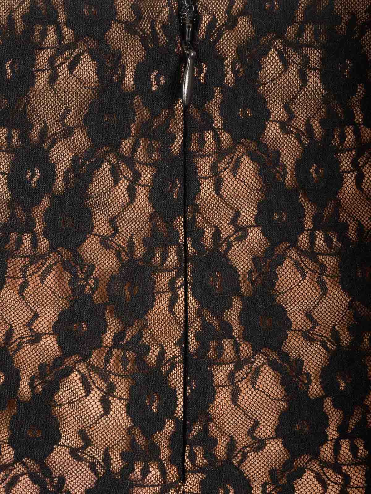 Self-portrait Lace Cut Out Midi Skirt In Brown