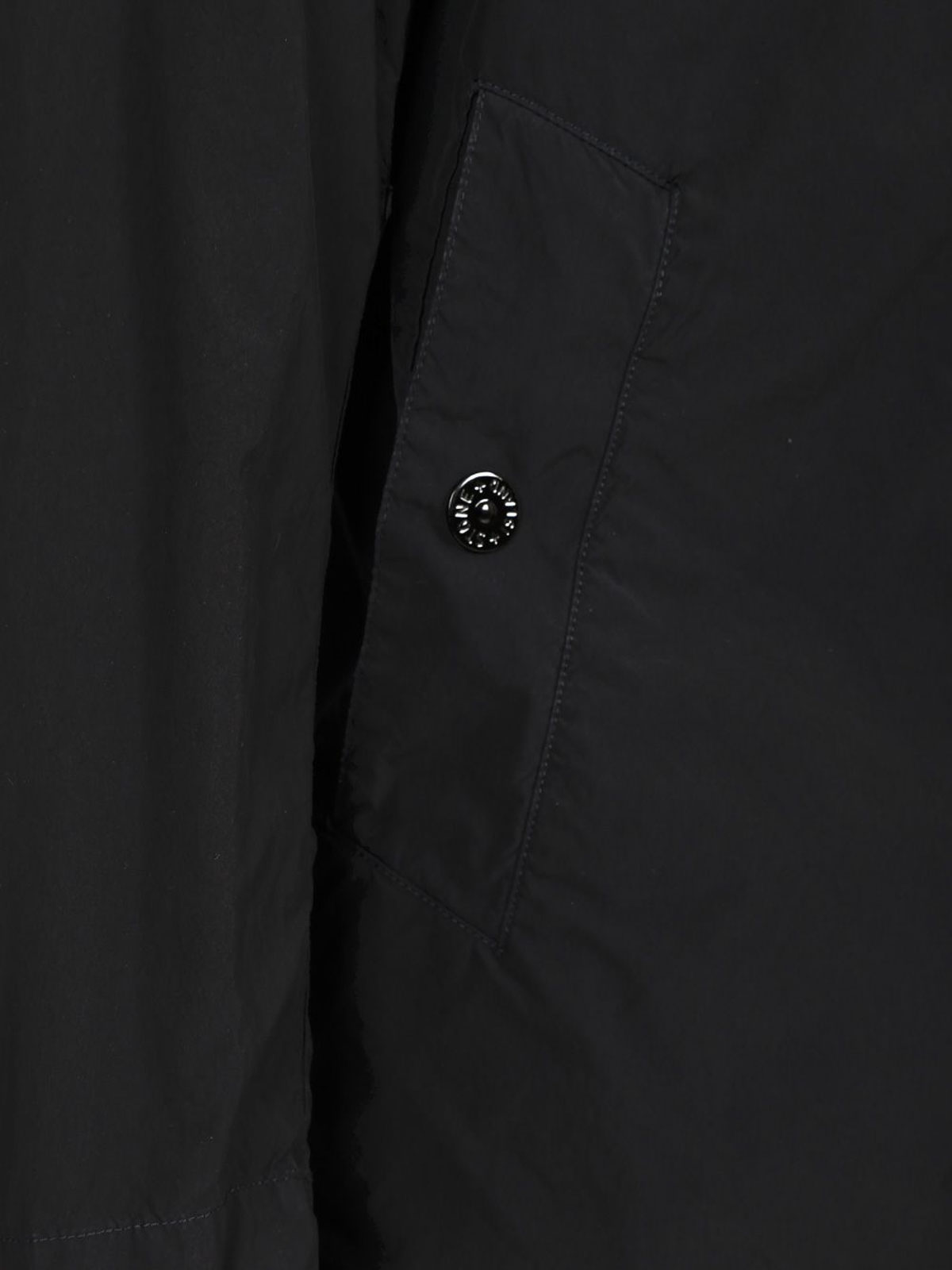 Stone Island Short Nylon Trench Coat Jackets Blue In Black