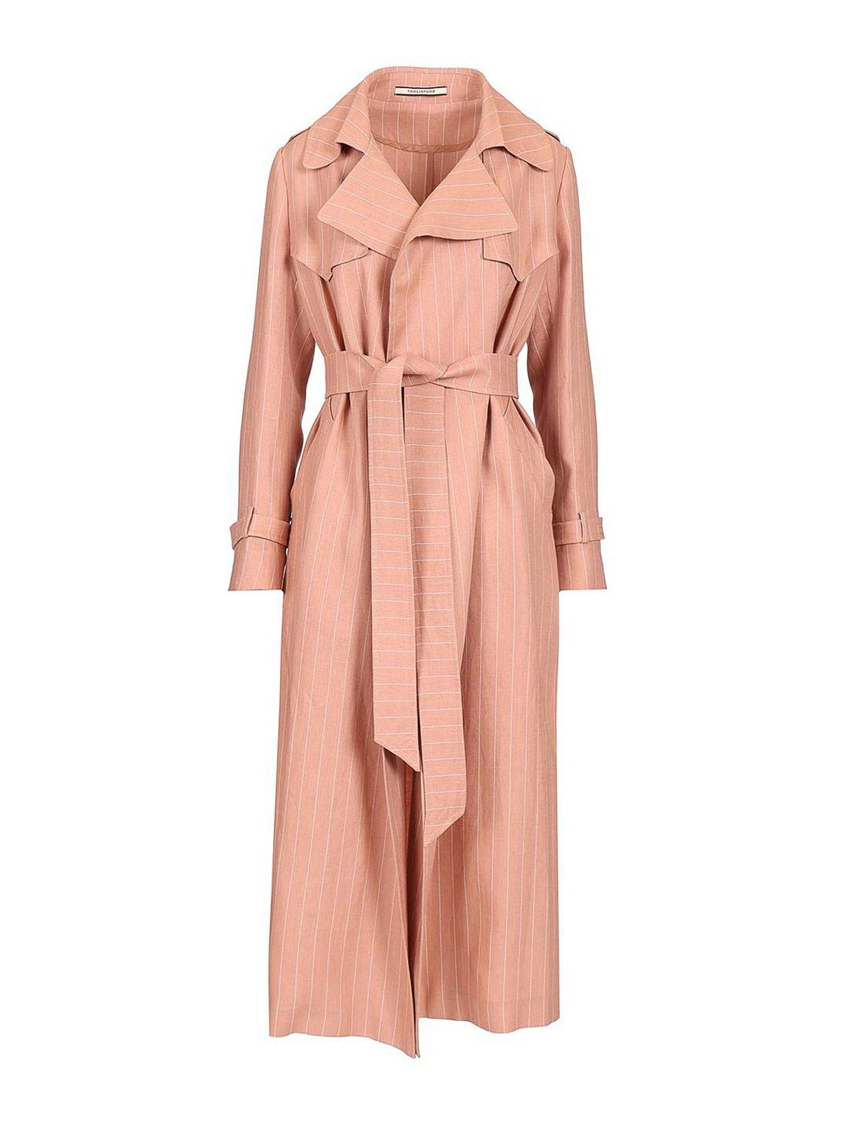 Tagliatore Carola Long Trench Coat In Pink