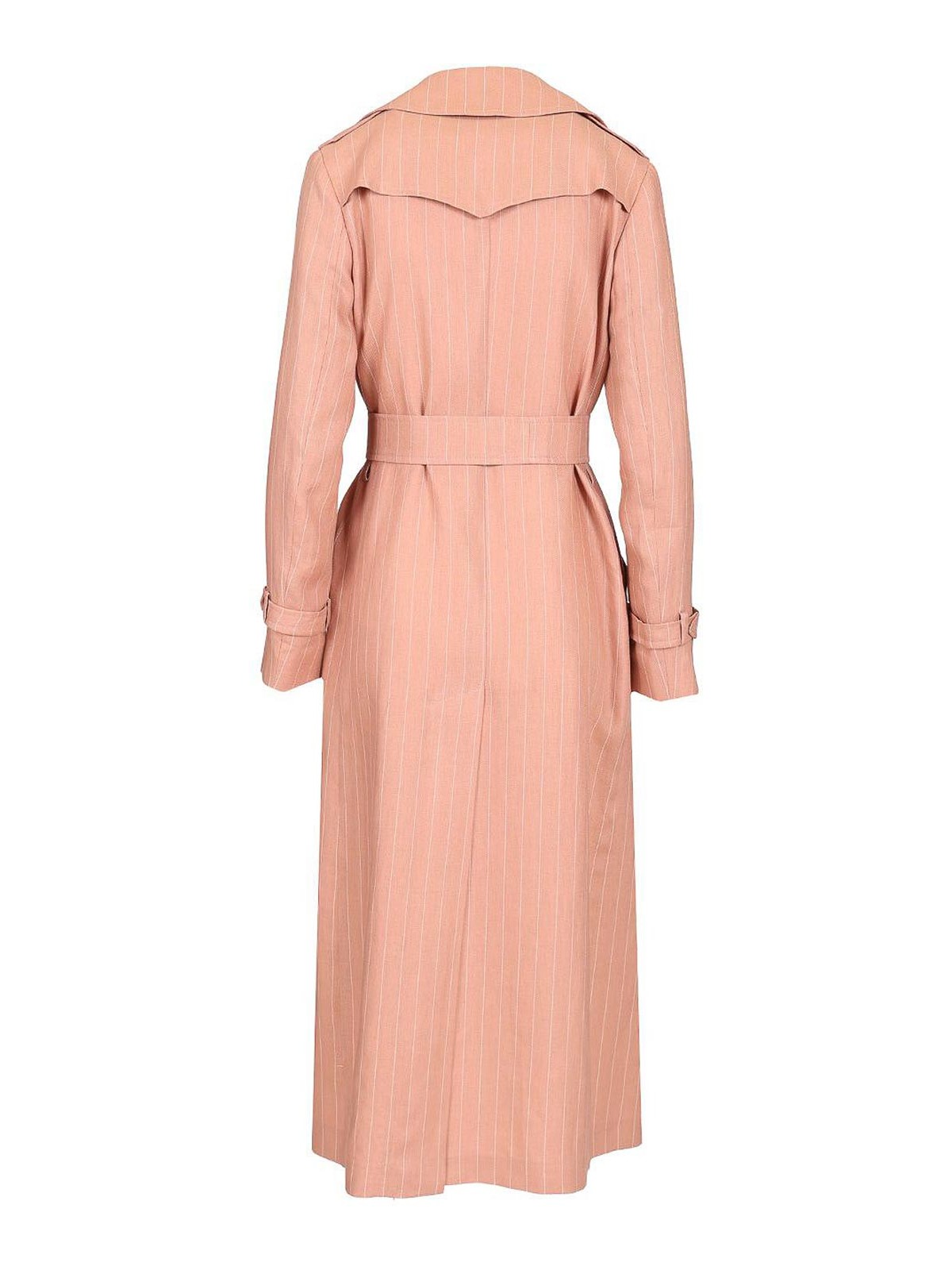 Tagliatore Carola Long Trench Coat In Pink