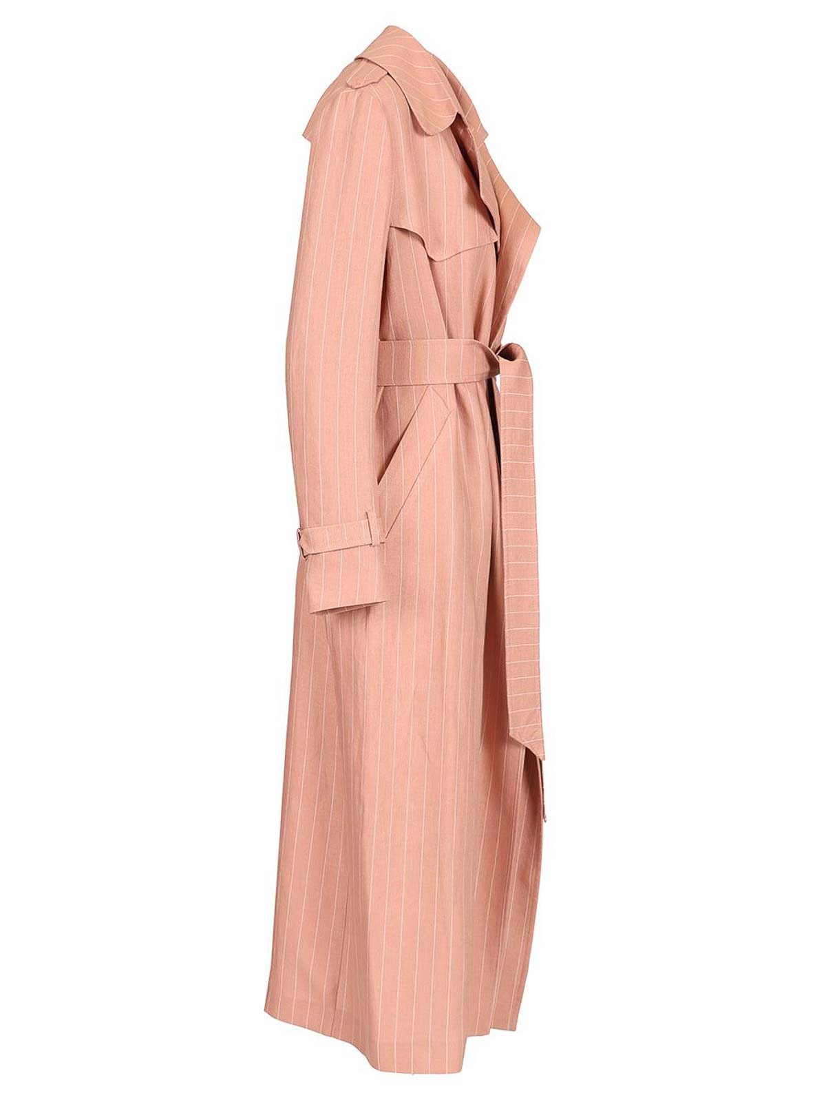 Tagliatore Carola Long Trench Coat In Pink