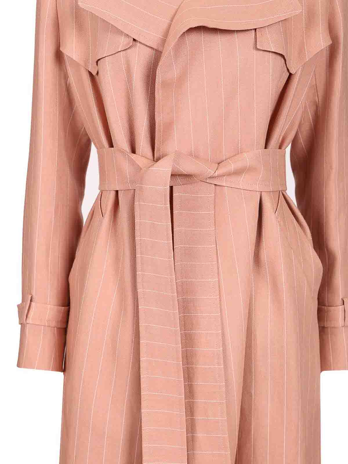Tagliatore Carola Long Trench Coat In Pink