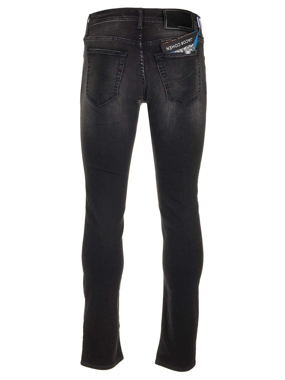 Jacob Cohen Belt Ring Denim Trousers In Gray